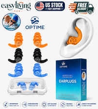 Waterproof Swimming Ear Plugs for Adults, 3 Pairs Reusable Silicone Swimmer E...