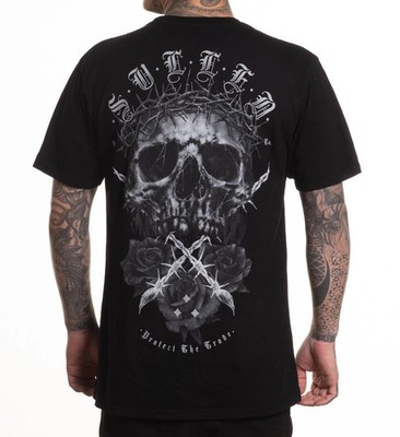 SULLEN CLOTHING THE DARKNESS SKULL & ROSE TATTOO ART PREMIUM T-SHIRT