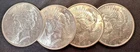 1923 Plain Peace Dollar AU 4 Coin Lot