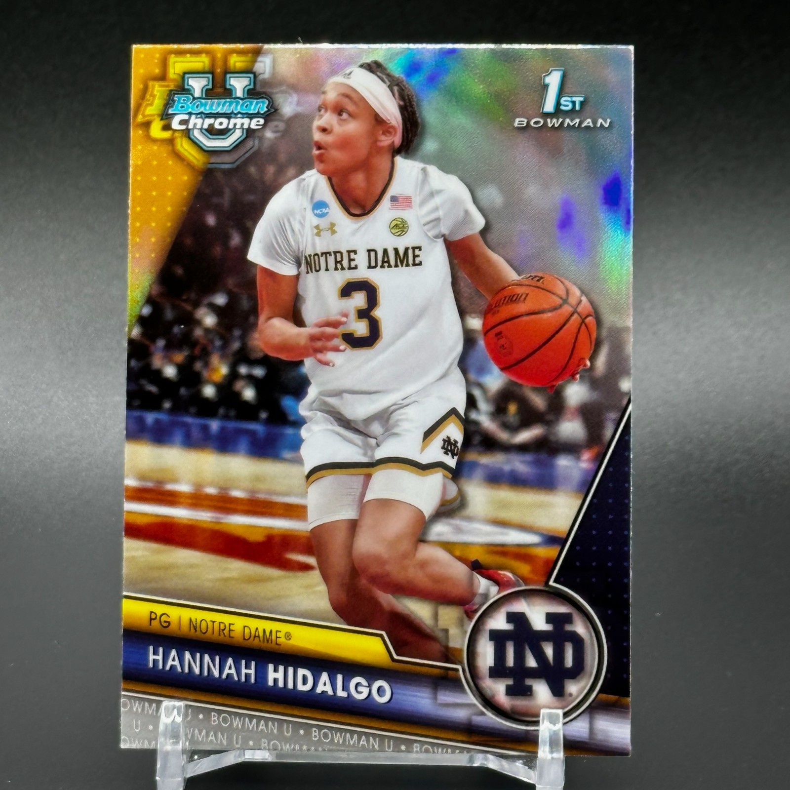 2023-24 Bowman University Chrome Hannah Hidalgo #26 1st Refractor - Notre Dame