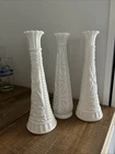 Vintage Milk Glass Vase Set Of 3 Vases Excellent Condition Very Pretty