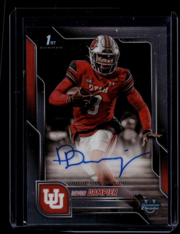 2025 Bowman Chrome University Football Devon Dampier #BCA-DDA Prospect Autograph