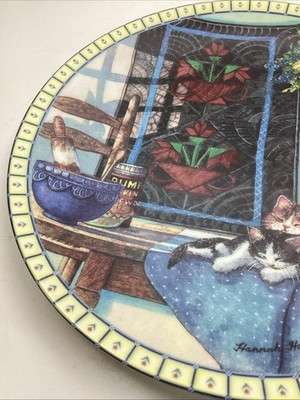 1ST ISSUE 1990 KNOWLES COLLECTOR PLATE ''LAZY MORNING'' COZY COUNTRY CORNERS