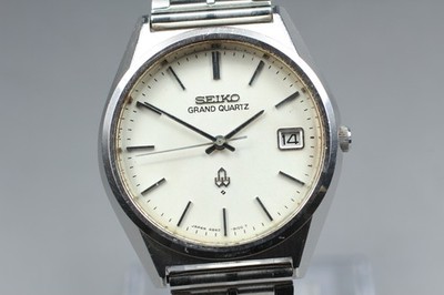 【新品電池 稼働】SEIKO グランドクォーツ 4842-8110 1977年製 Exc+5] Seiko Grand Quartz 4842-8110 Date Silver Men's Watch