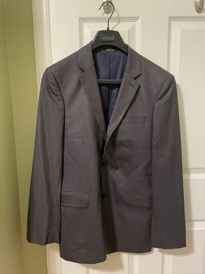 Express Men's Slim Fit Full 3-Piece Suit Gray, Size 38R (32/30) Vest Small - Image 1 of 4