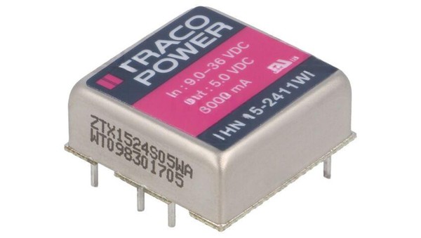 Przetwornica Dc/Dc, 15W, Uwej: 9...36VDC, Uwyj: 5VDC, Iwyj: 3000Ma THN 15-2411WI-image