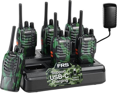 6 PACK Long Range Walkie Talkie 100 Mile Two Way Radio Charge Headset Waterproo