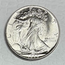 Mezzo dollaro 1944 Walking Liberty, fior di conio non circolato, bianco esplosivo!