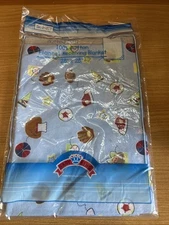 Receiving Blanket Baby King Blue Sports Flannel 100% Cotton 28x28 New In Package