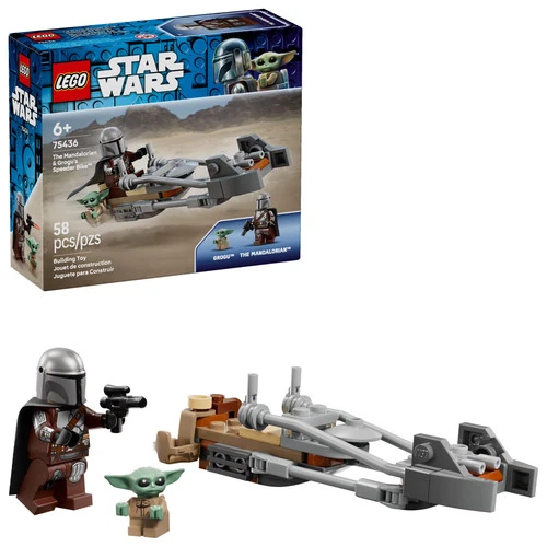 LEGO Star Wars The Mandalorian & Grogu’s Speeder Bike Building Toy for Boys &...