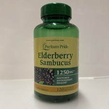 Puritan's Pride Elderberry Sambucus 1,250 mg-120  Softgels Exp: Read