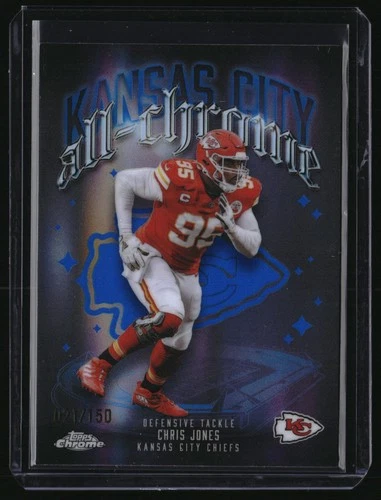 2025 Topps Chrome Chris Jones Blue Refractor (RAW)