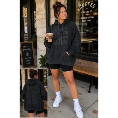 Taylor Swift Eras Tour Hoodie 4XL Black Tonal Graphic Oversized Concert Merch