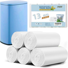 Tall Kitchen White Trash-Bags 13 Gallon - Kitchen Garbage Bags Unscented Biodegr