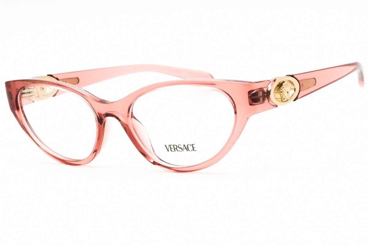 Versace VE3372U 5322 Transparent Pink 52mm Eyeglasses New Authentic