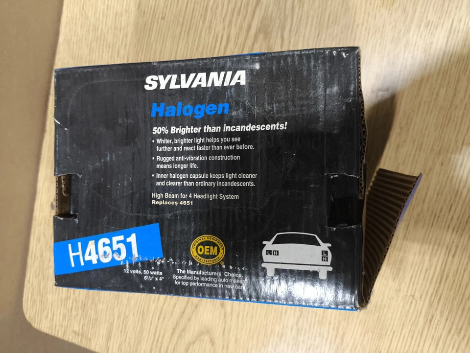 Faro rectangular Sylvania halógeno H4651 2 clavijas haz alto 50 vatios Foto 3 de 3