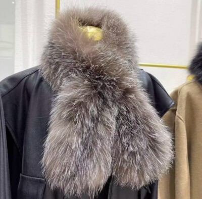 100% Real fox fur scarf / multicolor fur neck wrap / fur cape/shawl 90*14cm