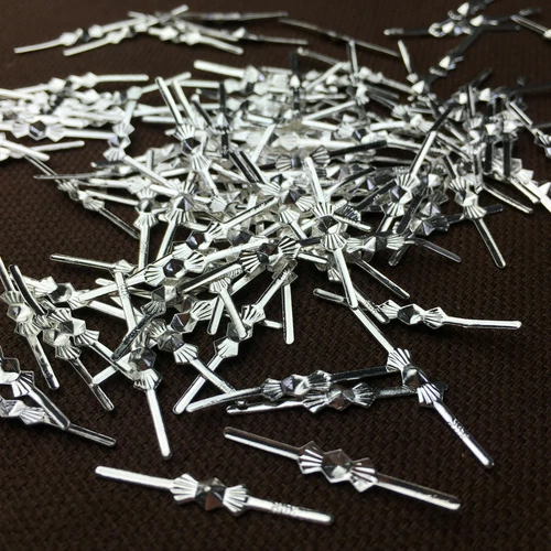 1000pcs 33mm Chandelier Part Beads Connector Metal Bow Tie Silver Pins Fix New - Imagen 3 de 6