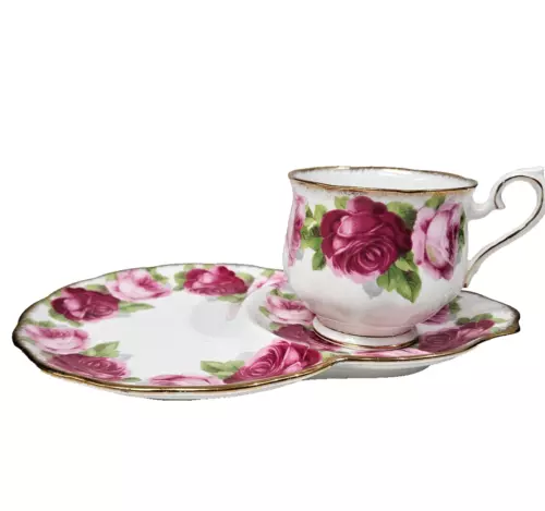 Vintage Royal Albert "Old English Rose" Tennis Set - Made in England c.1930