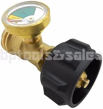 Propane Tank Brass Adapter w/ Pressure Meter Gauge 4 Master LP Gas Grill BBQ RV