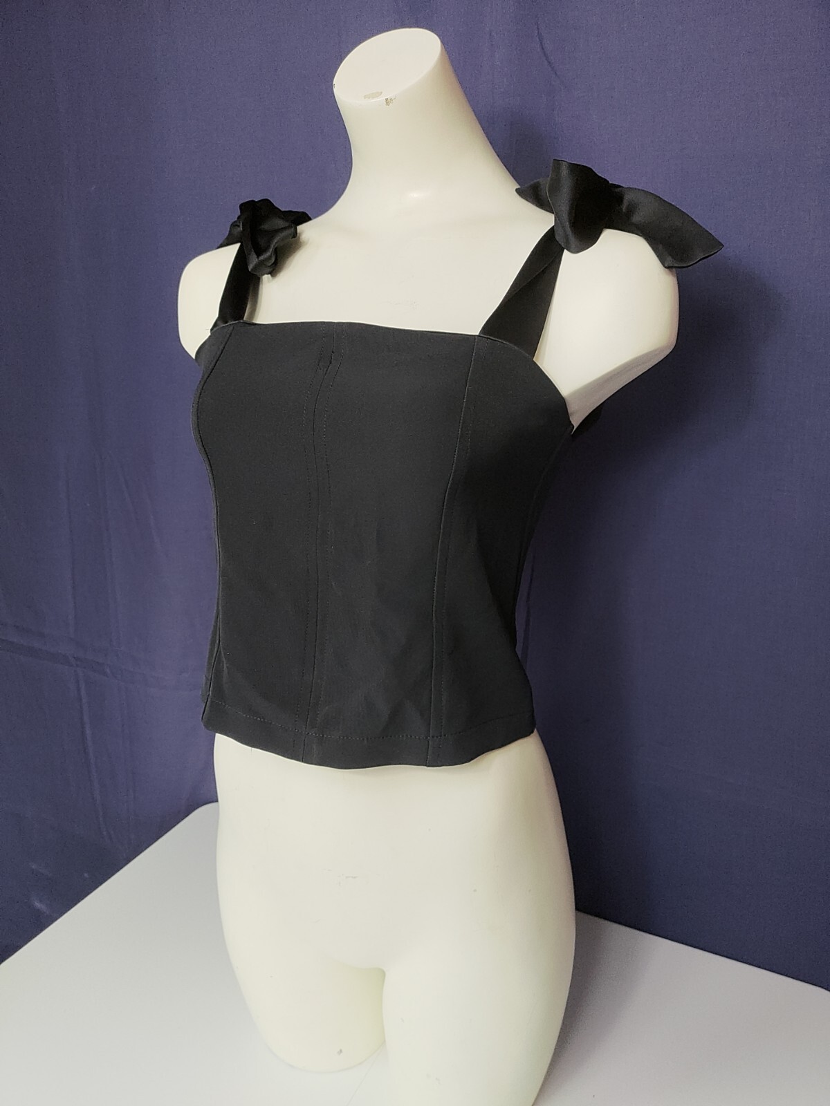 RRP £29 Size 14 Topshop Crop Top Black