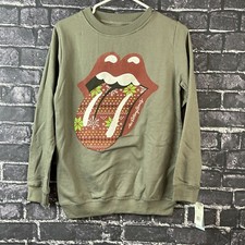 The Rolling Stones Women's Small Graphic Sweatshirt Gray Tongue Holiday Themed