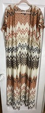 Fashion Nova Long Chevron Robe Beach Cover Maxi Size Large Boho Hippie Classic