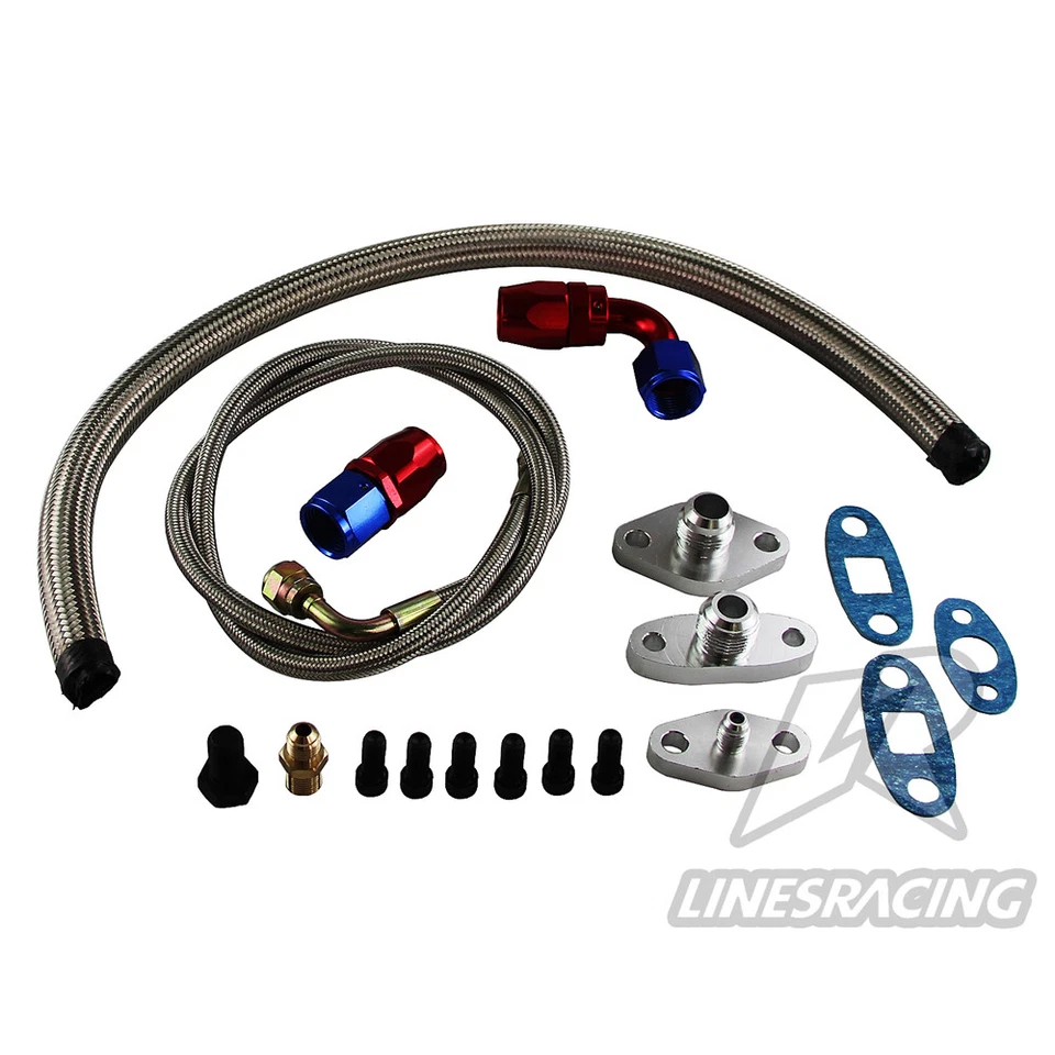 Kit de brida de línea de alimentación de aceite turbo para Toyota Supra 1JZGT 2JZGT JZA80 90-07 Foto 2 de 4