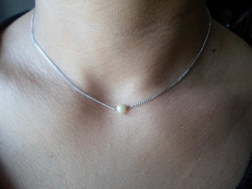 Collier En Argent Massif Avec Perles - Occasion, Chaîne Et Pendentif, Style Bohème