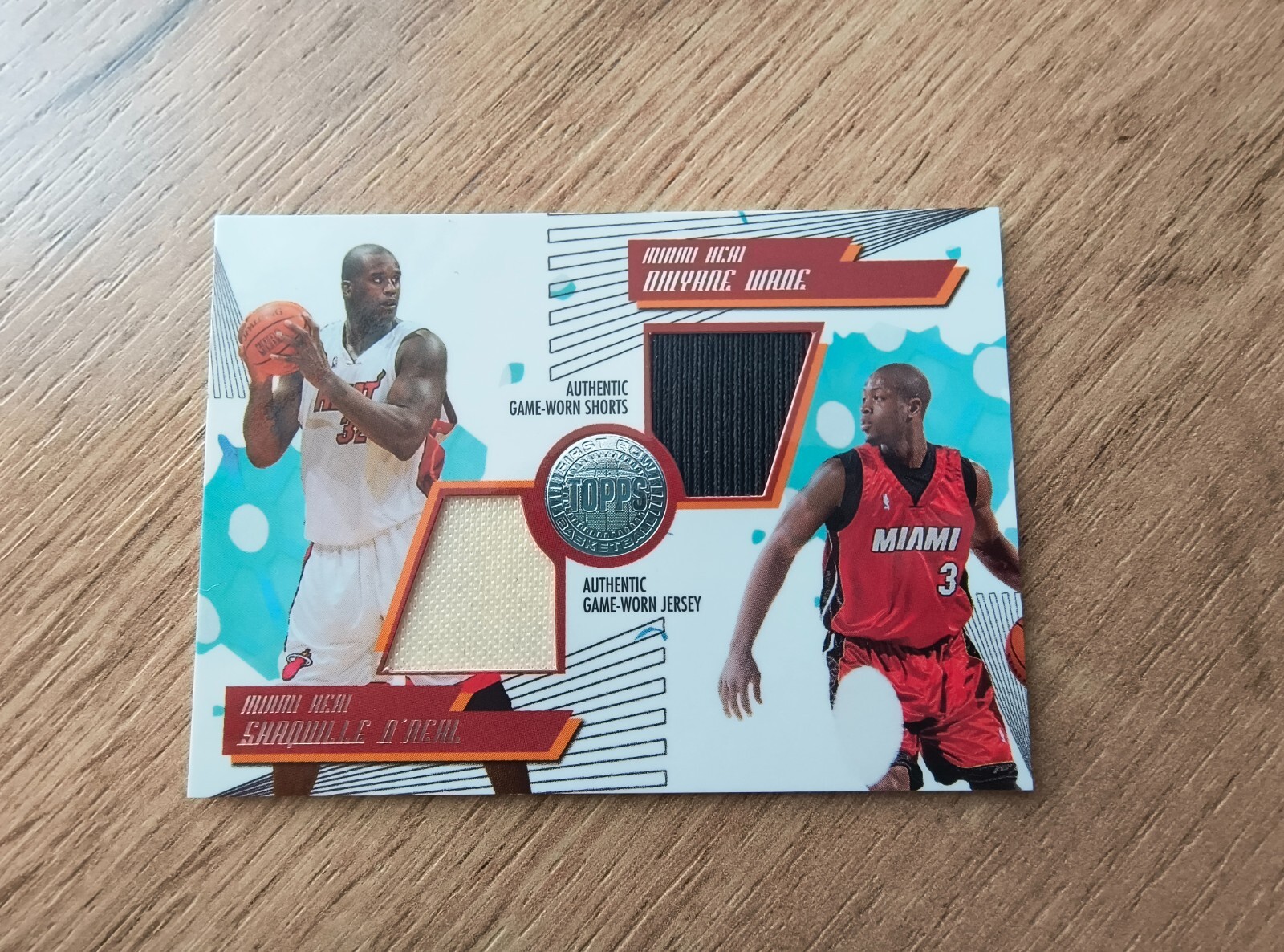05 06 Pantaloncini Maglia Topps Prima Fila Dwyane Wade Shaquille O'Neal Gioco Usati 140