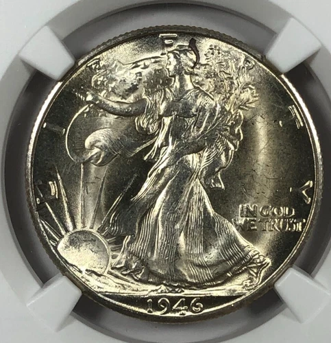 1946-D Walking Liberty Half. .50. NGC MS65