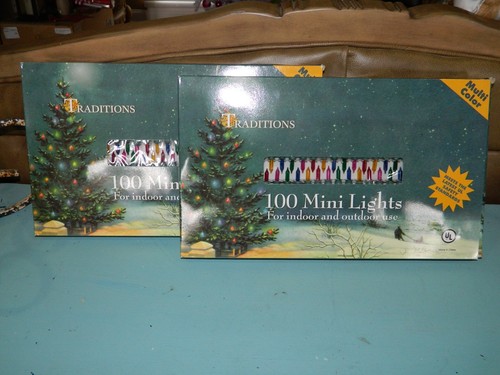 de 2 mini luces multicolores para exteriores/interiores para exteriores/mini luces navideñas Traditions | eBay