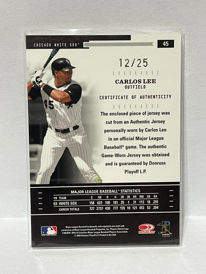 2004 Throwback Threads Jersey - CARLOS LEE 2-color patch /25 - Image 2 of 2