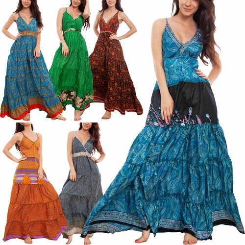 Vestito donna lungo etnico Ibiza abito gonna ampia boho gipsy TOOCOOL  PW-600 | eBay