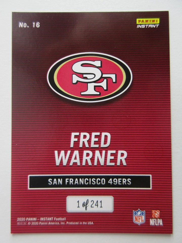 2020 Panini Instant All-Pro Team NFL Football Fred Warner Prizm SP 1/241 - Image 3 of 3