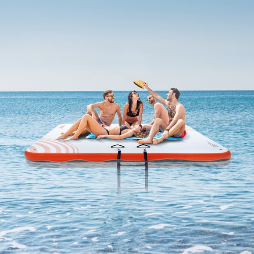 VEVOR Aufblasbares Trampolin Schwimmdock 2,13 x 2,13 m Dock-Schwimmplattform - Bild 8 von 12