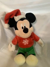 12" DISNEY MICKEY MOUSE CRINKLE CHRISTMAS JUST PLAY STUFFED ANIMAL PLUSH TOY