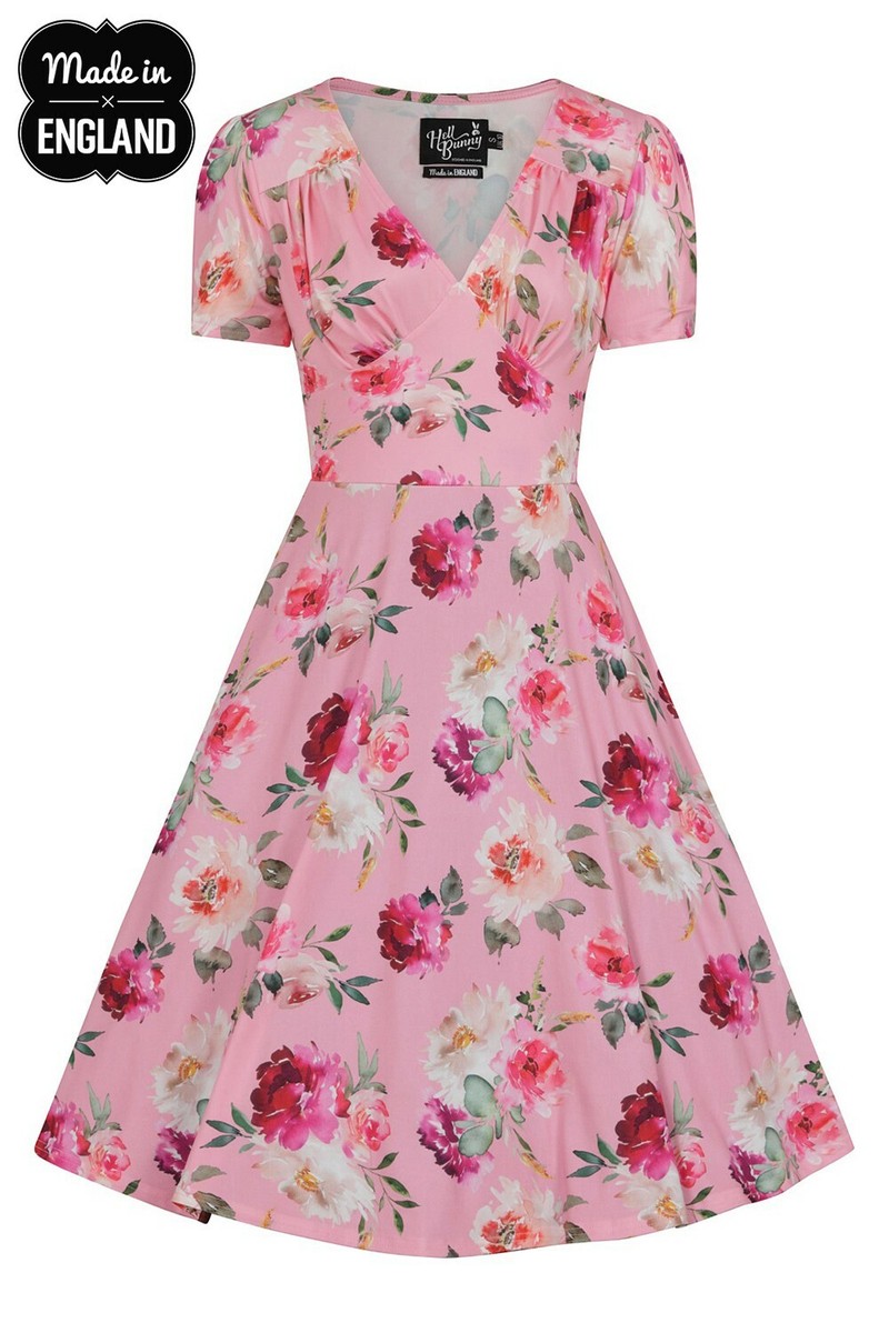 hell bunny pink dress Hell Bunny Pink Gingham Swing Dress - XLarge