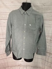 Abercrombie Fitch Men's Button Front Shirt Green Long Sleeve Size M Medium