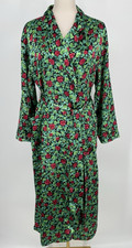 VTG Vanity Fair womens size S Floral Rose Print Long Sleeve Belted Robe pockets