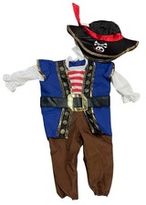 Baby Pirate Dress Up Halloween Party Costume S1ze 0-6 Months with Matching Hat
