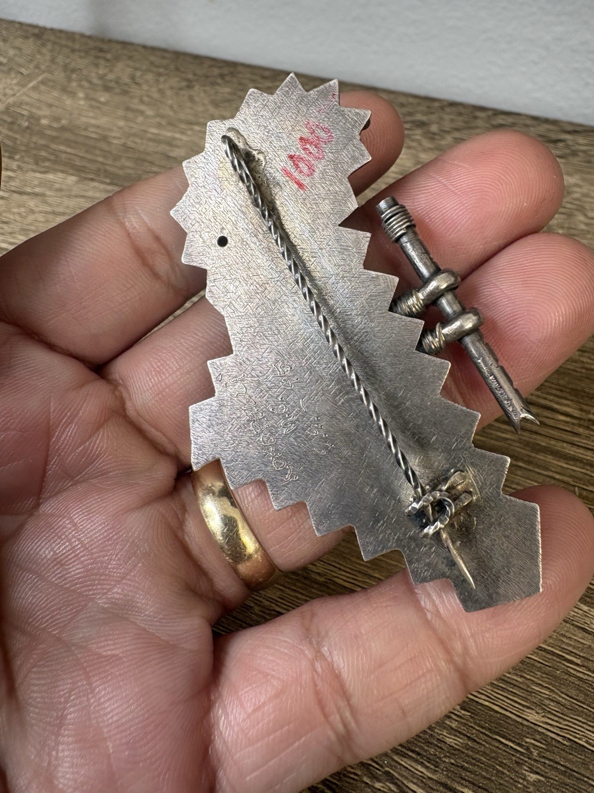 Native American Signed Geometric Multistone Sterl… - image 9