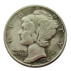 1916 D Mercury Dime Low production in the first year---As shown in the figure
