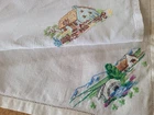 TWO VINTAGE HAND   EMBROIDERED IRISH LINEN TRAY CLOTHS