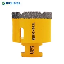 HIGHDRIL 55mm Diamond Vacuum Drilling Bit How Saw Cutter Porcelain Tile Granite