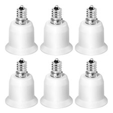 6pcs of Light Bulbs Socket Adapters E12 to E26 Mini to Medium Edison Screw