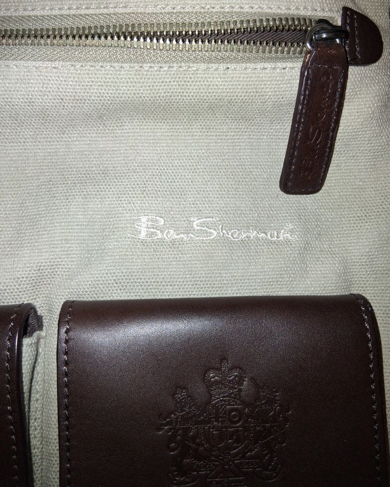 Bolso Mensajero Ben Sherman Mediano de Lona con Bolsillos y Correa N.W.O.T. Tostado/marrón Foto 3 de 4