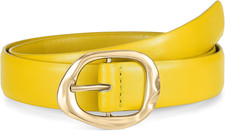 Leather Belt for Women Casual Waist Belt with Gold Buckle Fashion Ladies Belt fo