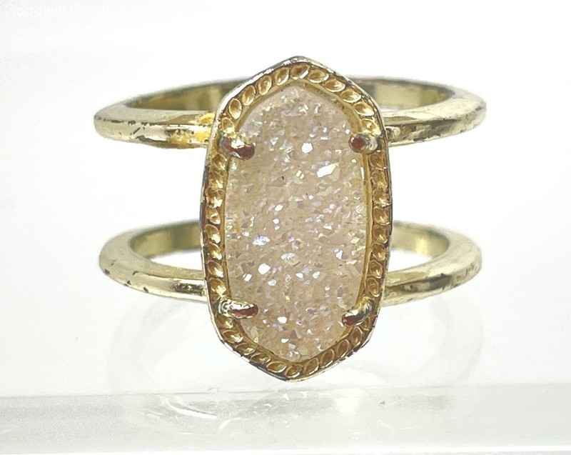 Kendra Scott Designer Gold Tone Druzy Ring, 5g