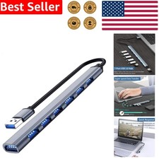7-Port USB 3.0 Hub Silver High-Speed Data Extender for Laptop PC